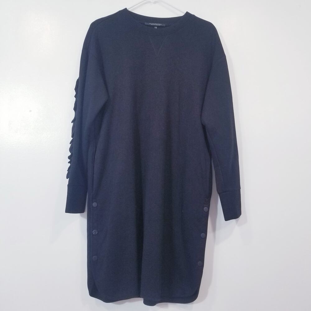 Scotch & Soda Black Sweater Shirt Dress Ruffle Sleeves